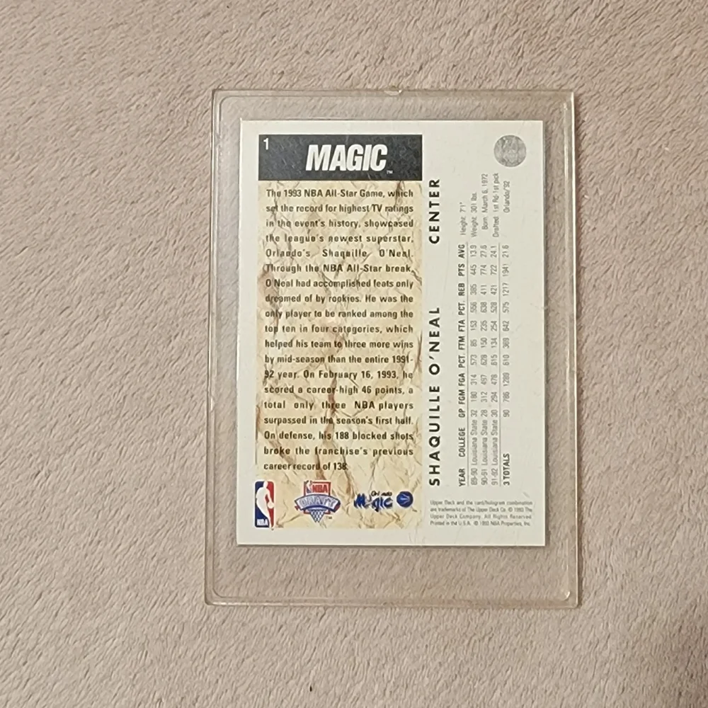 1993 Upper Deck Shaquille O'Neal Rookie Trade Card - Picture 2 of 2